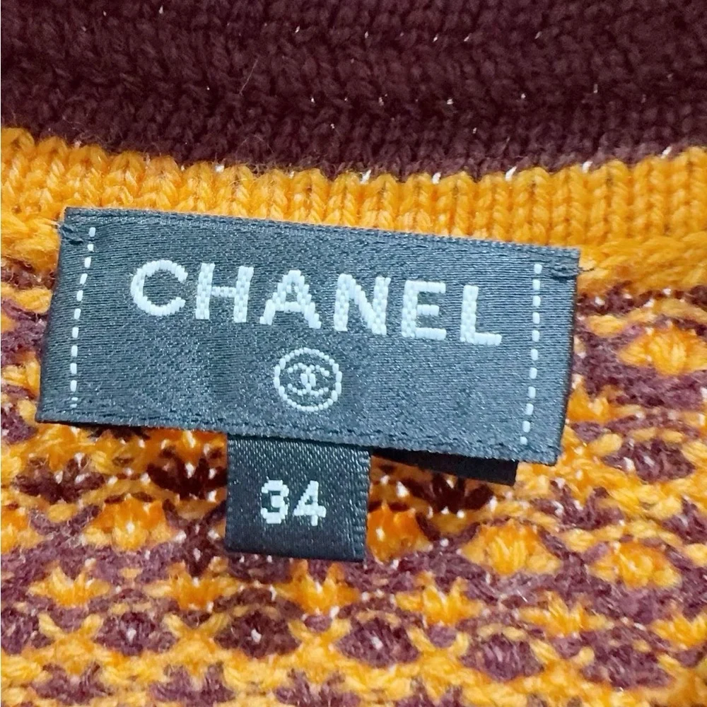 Authentic CHANEL Brown and Orange Sleeveless Dress - Picture 5 of 7